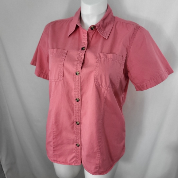 CE Schmidt Workwear Coral Pink SHIRT Womens Size L Button Up Fit For Her Pockets - Picture 16 of 16